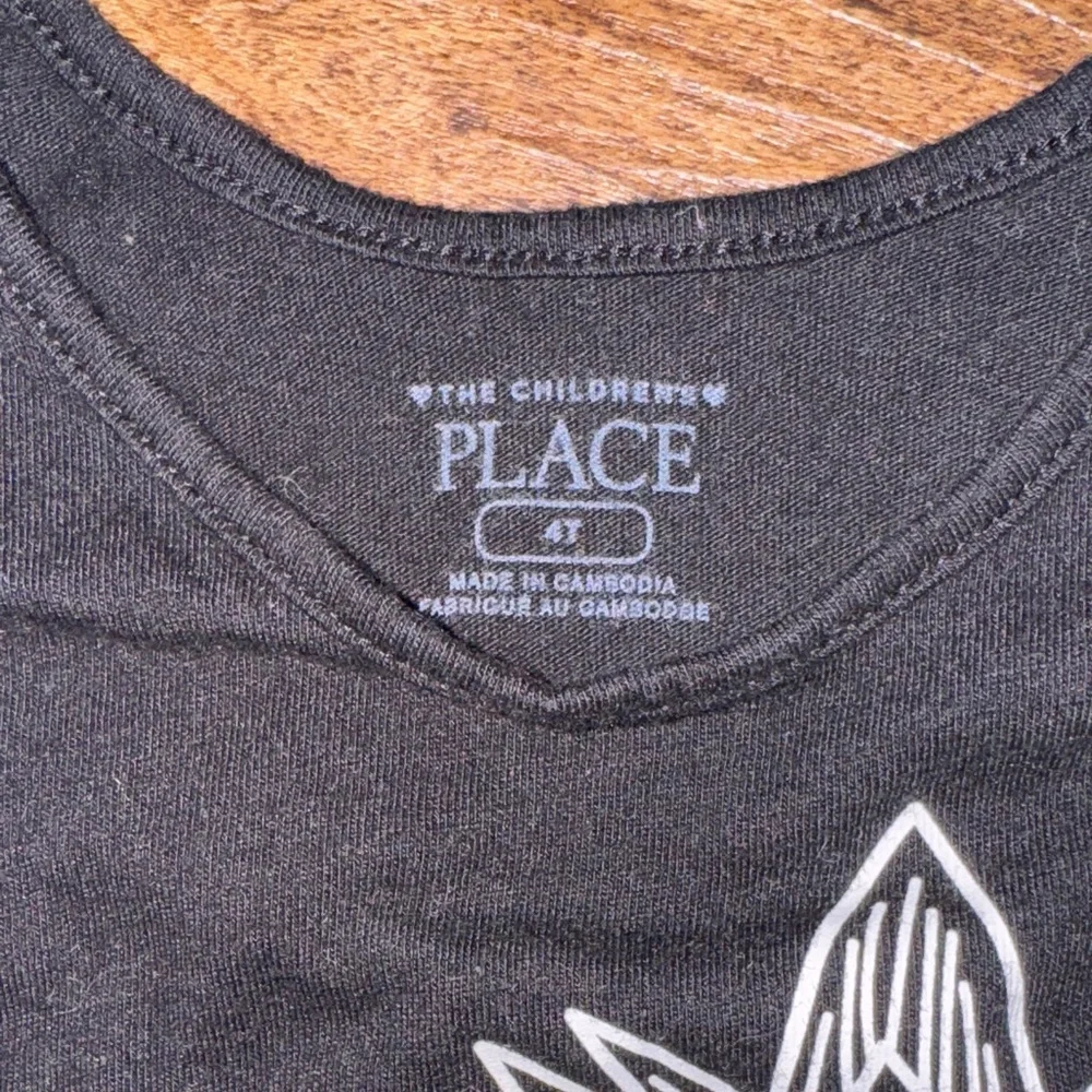 The Children's Place Black Tank with Pink Pineapple Design